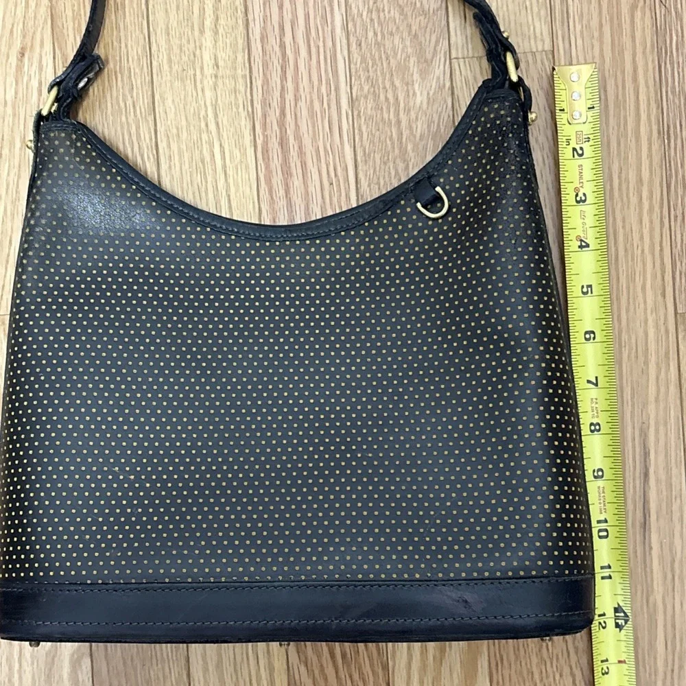 Dooney and‎ Bourke | Black and Gold Women's Bag, Vintage Cabrio Leather Hobo